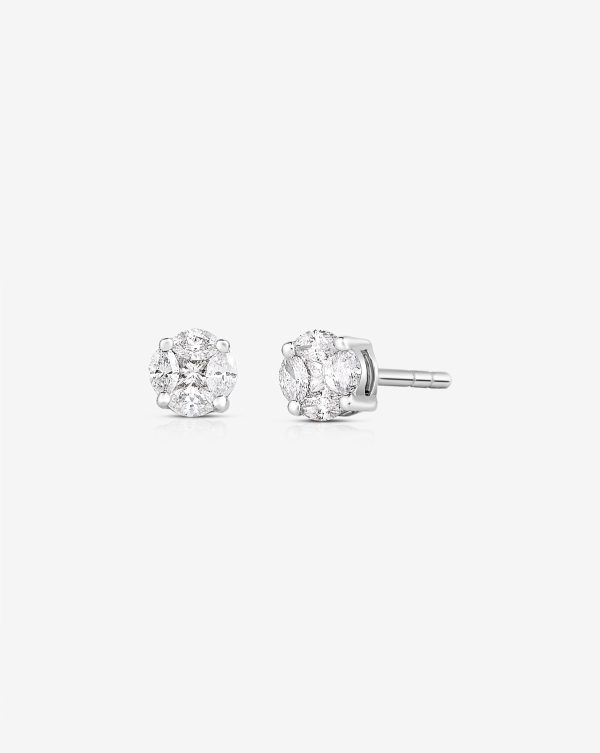 Mini Round Illusion Diamond Studs Sale