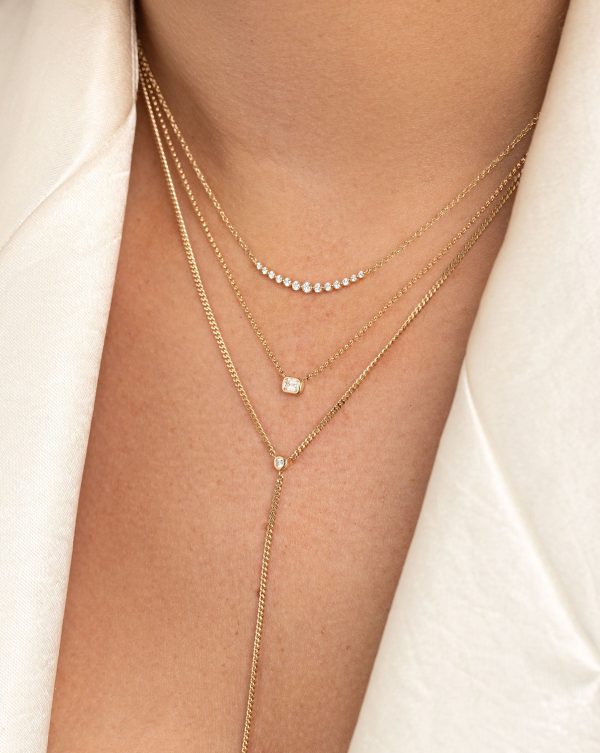 Diamond Cut Curb Chain Lariat Discount