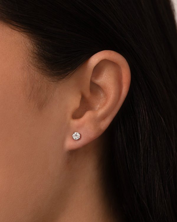 Mini Round Illusion Diamond Studs Sale