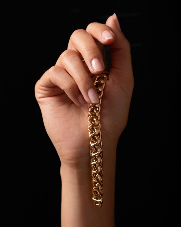 Gold Curve Chain Bracelet Online Hot Sale