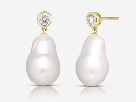 Organic Pearl + Diamond Earrings Online