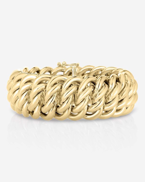 Gold Jumbo Braided Chain Bracelet For Cheap