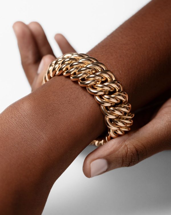 Gold Jumbo Braided Chain Bracelet For Cheap