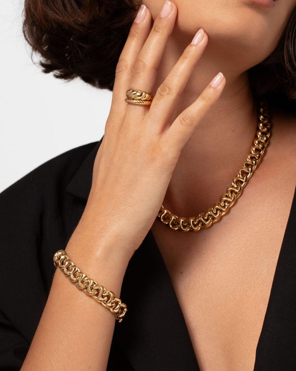 Gold Curve Chain Bracelet Online Hot Sale